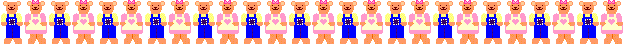 line of teddy bears